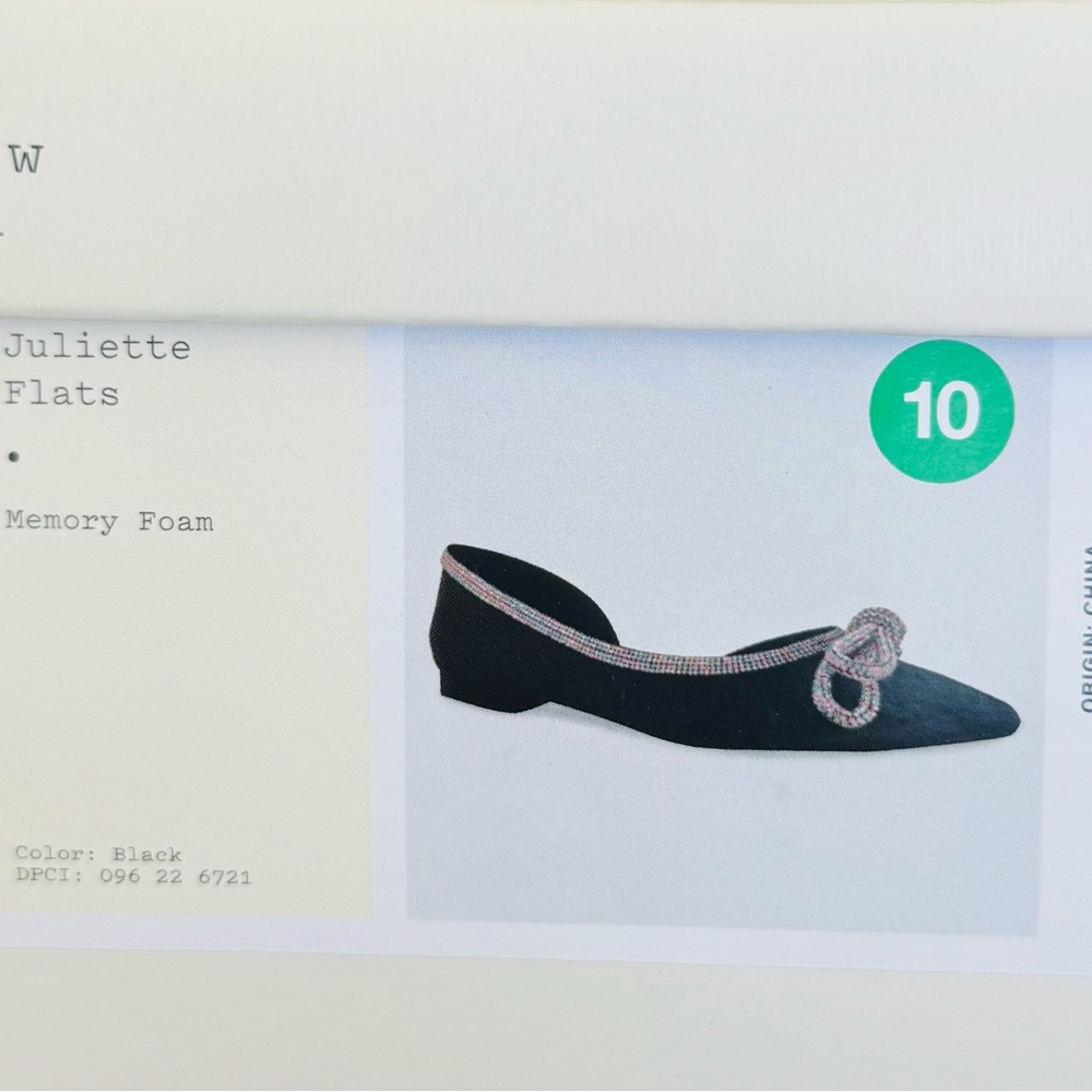 A New Day Black Flats with Bow Accent